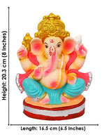 8 Inch Vikat Eco-Friendly Ganesha Idol in Padmasana Pose of Ganpati
