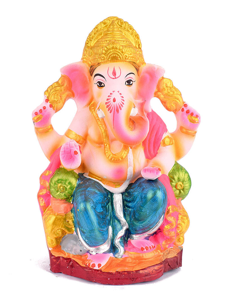 9 INCH Eco-Friendly Ganesh Ji Sitting on Shinghasan