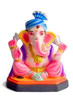 Colorful 8 INCH Eco-Friendly Ganesha Idol in Sitting Pose