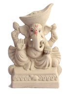 Plain 11 Inch Padmasana Ganpati With Mavala Pagdi