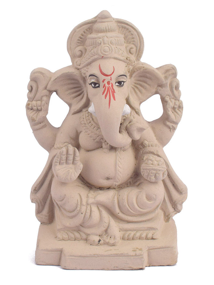 6 Inch God Ganesha Seated with One Leg Folded