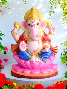 10 Inch Eco-Friendly Padmasna Ganpati Idol