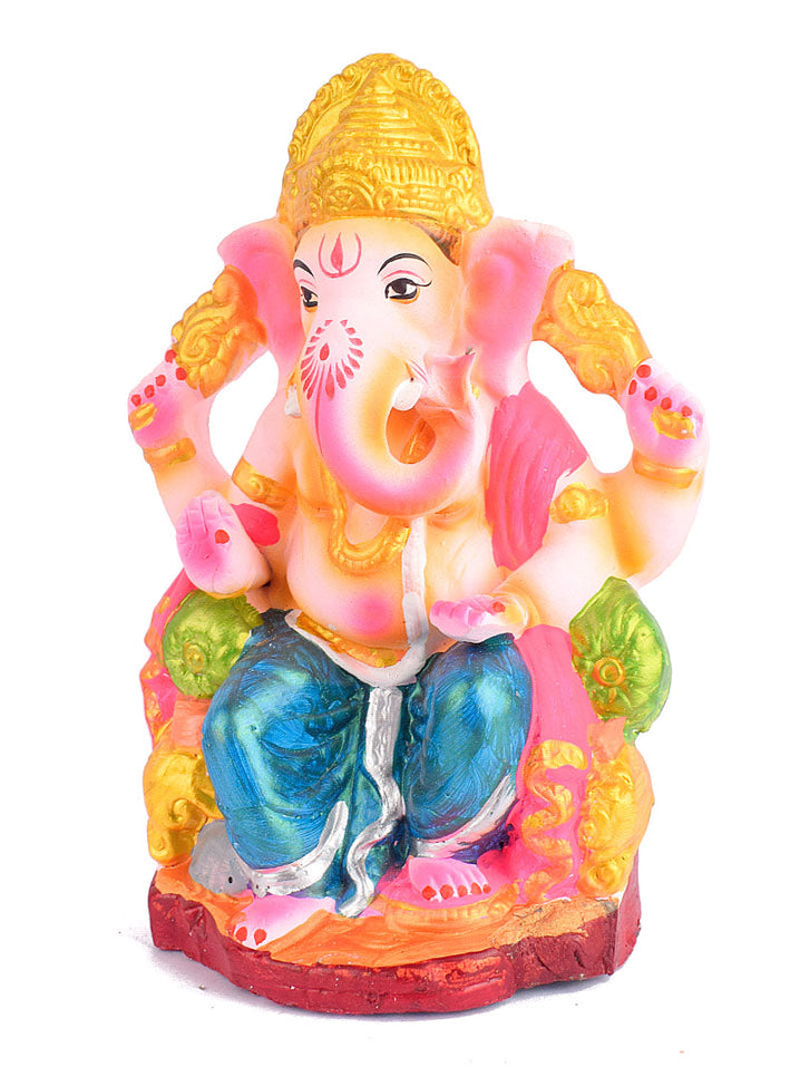 9 INCH Eco-Friendly Ganesh Ji Sitting on Shinghasan