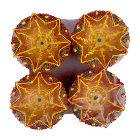 4 Pc Clay Diya