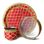 Stunning Red Karwa Chauth Thali Set