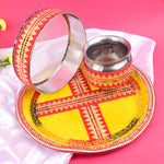 Yellow Karwa Chauth Thali Set