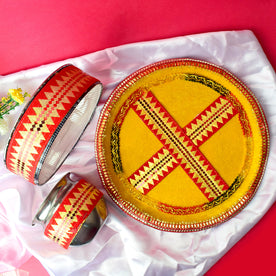 Yellow Karwa Chauth Thali Set