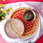 Stunning Red Karwa Chauth Thali Set