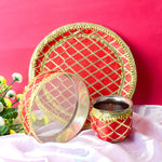 Stunning Red Karwa Chauth Thali Set