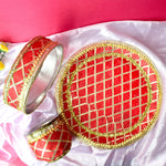 Stunning Red Karwa Chauth Thali Set