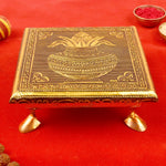 Wooden Kalash Chowki - 6 Inch