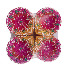 4 Pc Clay Diya Set