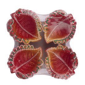 Beautiful Clay Diya 4 Pc