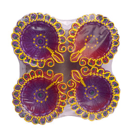 Multicolor Clay Diya - 4 Pc