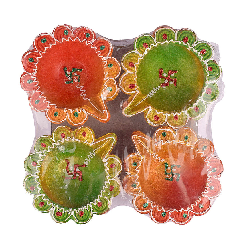 4 Piece Clay Diya Set