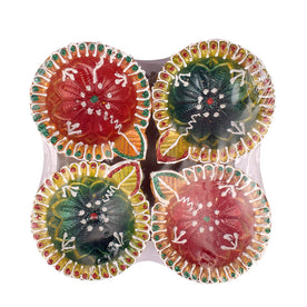 Colorful Set of 4 Clay Diya