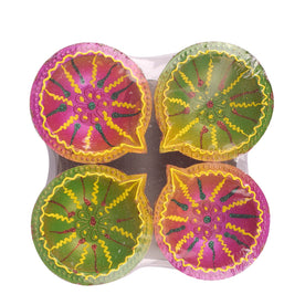 Clay Diya Set of 4 Multicolor