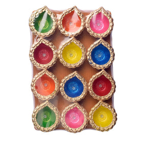 Set of 12 Clay Diya