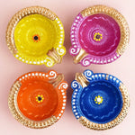 Set of 4 Clay Diya