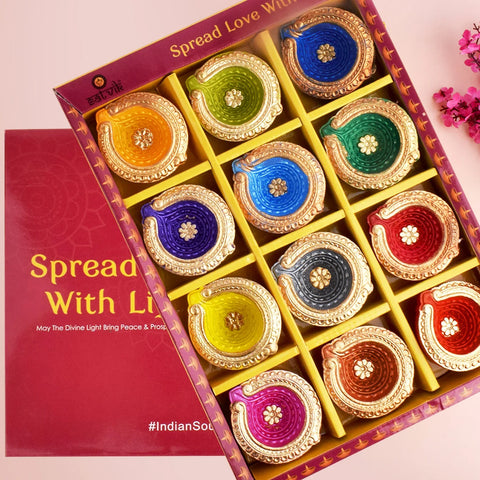 Set of 12 Clay Diya