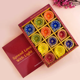 Set of 12 Clay Diya