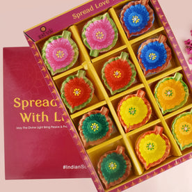 Set of 12 Clay Diya