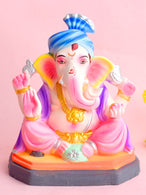 Colorful 8 INCH Eco-Friendly Ganesha Idol in Sitting Pose