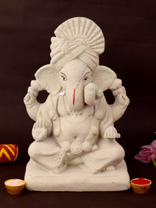 10.5 Inch Sarvadevatman Ganpati With Pagdi