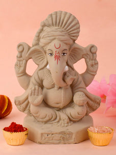 6.2 Inch Jaswand Eco-Friendly Ganesh Idol