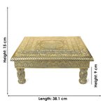 Wooden Kalash Chowki - 14 Inch