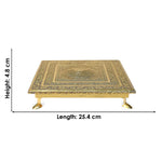 Wooden Kalash Chowki - 10 Inch