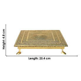 Wooden Kalash Chowki - 10 Inch