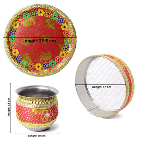 Multicolor Karwa Chauth Thali Set