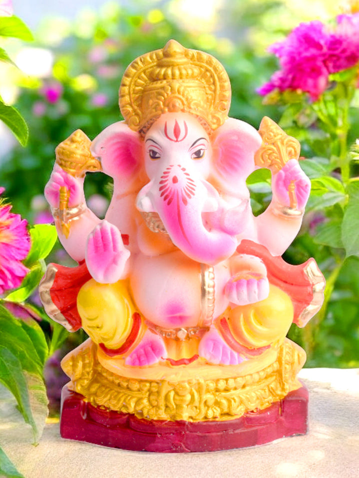 7.5 Inch Devendrashika Eco-Friendly Ganesha Idol