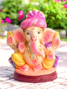 6.5 Inch Raja Ganpati Eco-Friendly Ganesha Idol