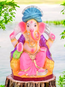 10 Inch Eco-Friendly Ganesh Idol in Raja Pose of Ganpati