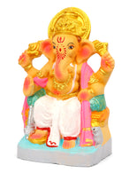 8.5 Inch Tarun Eco Friendly Ganpati Ganesha Murti in Raja Pose of Ganpati
