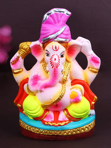 8.5 Inch Nandana Eco-Friendly Ganesha Idol in Padmasana Pose of Ganpati