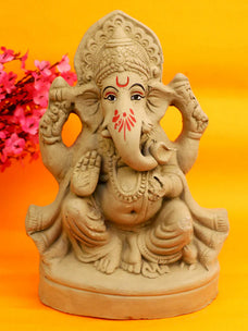 8.5 Inch Shree Rudra Eco Friendly Ganesha Idol - Ganpati Murti