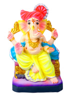 12.5 Inch Vishwamukha Eco-Friendly Ganpati Ganesha Murti in Lalbagh Raja Position