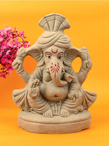 9 Inch Aditijaya Eco-Friendly Ganesha Idol in Padmasana Pose of Ganpati