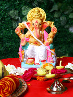 8.5 Inch Tarun Eco Friendly Ganpati Ganesha Murti in Raja Pose of Ganpati