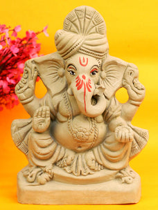 8.5 Inch Mahodhar Eco-Friendly Ganesha Idol in Padmasana Pose of Ganpati