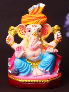 7 INCH Buddhividhata Eco-Friendly Ganesha Idol in Padmasana Pose of Ganpati