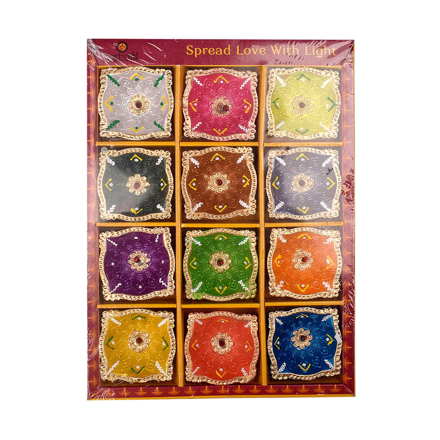 Set of 12 Traditional Clay Diya