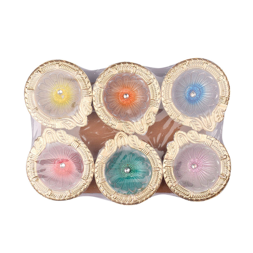6 Colorful Clay Diyas