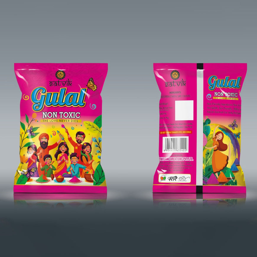 Holi Gulal Non Toxic Pink Pouch