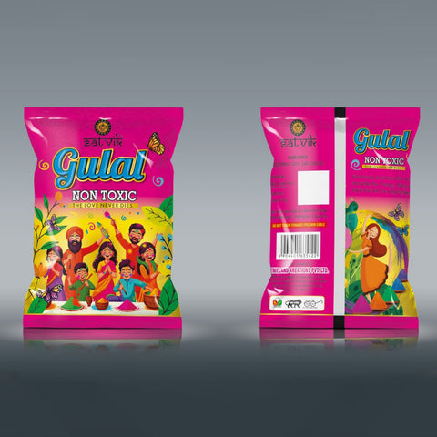 Holi Gulal Non Toxic Pink Pouch